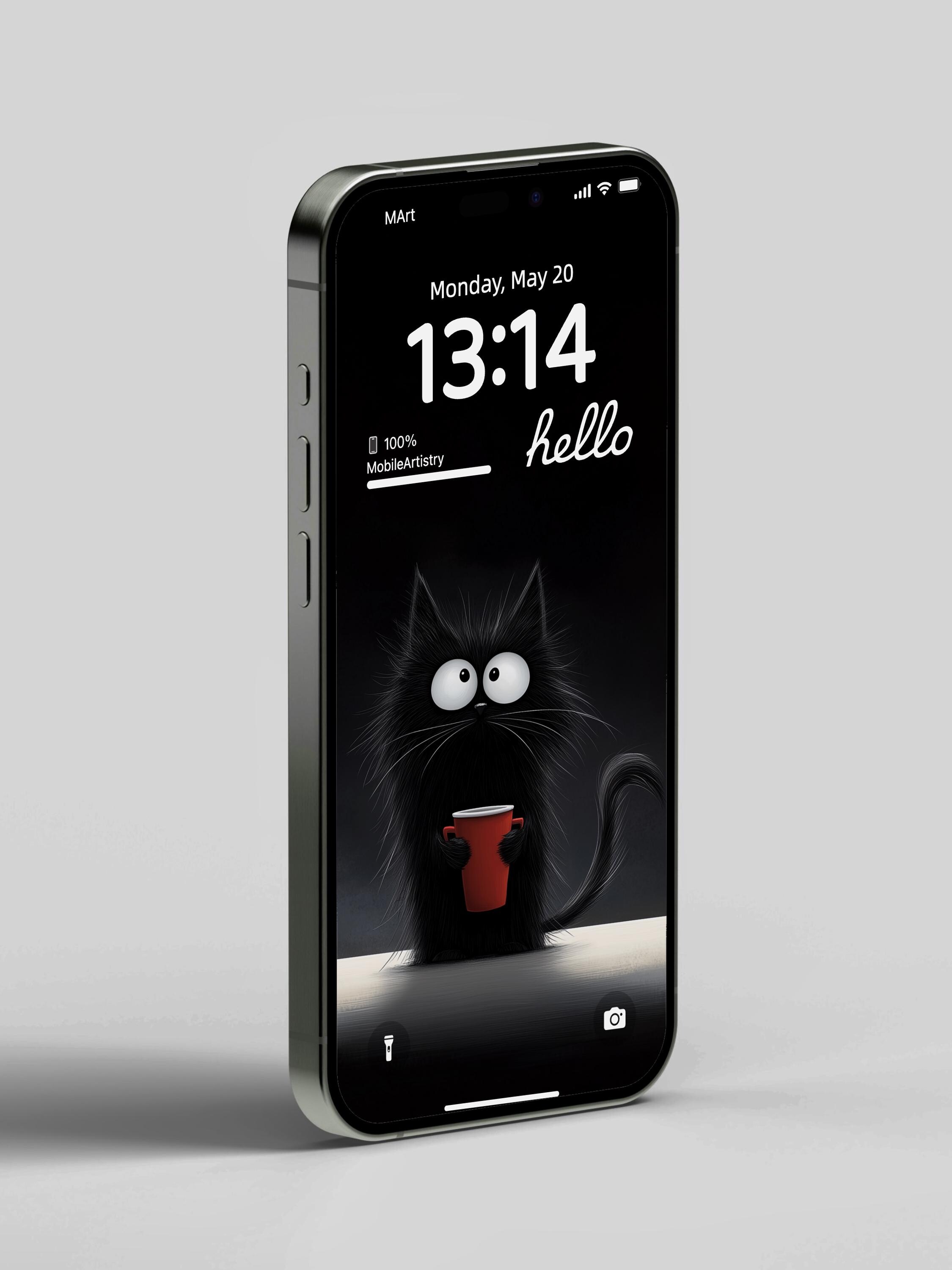Black Cat 4K UHD Phone Wallpaper for iPhone Android - Cute Feline HD ...