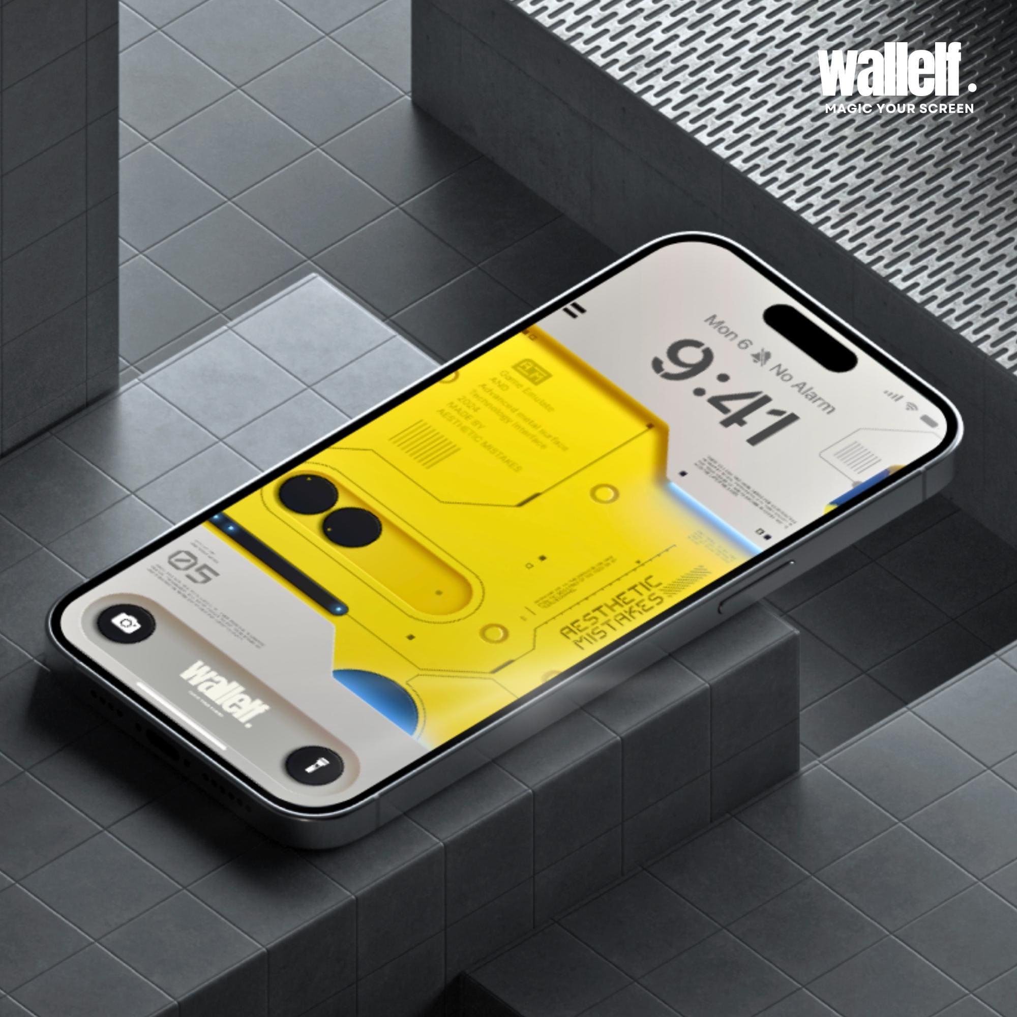Yellow Futuristic Tech Wallpaper | 4K Aesthetic Mistakes Design | Lock ...