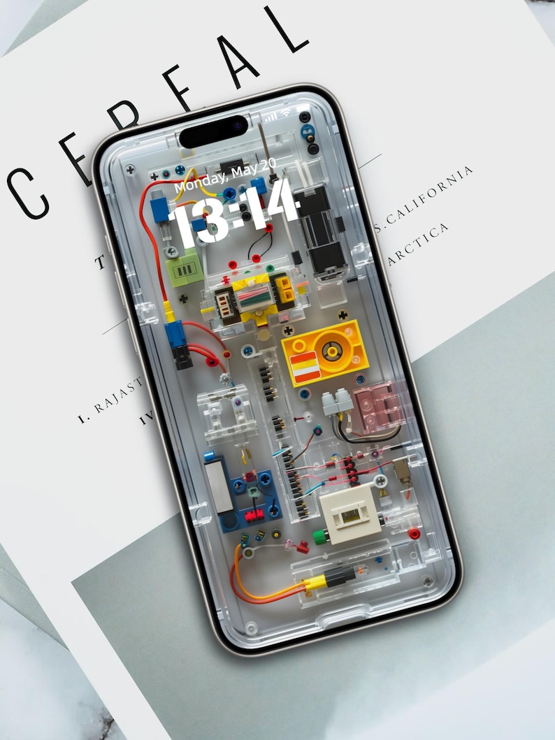 a cell phone with a circuit board inside of it