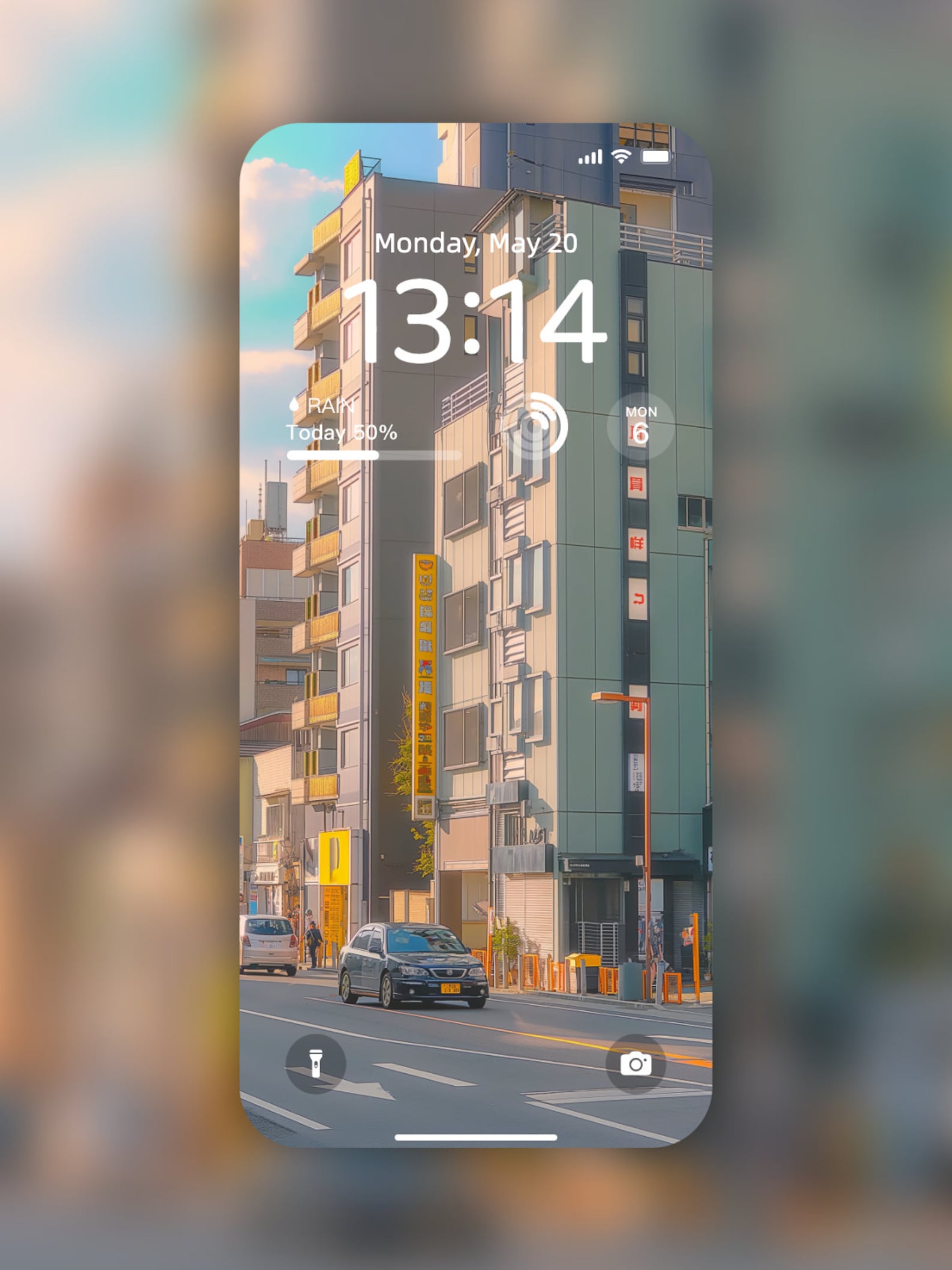 Hand-drawn Urban Street Phone Wallpaper | iPhone & Android | Cityscape ...