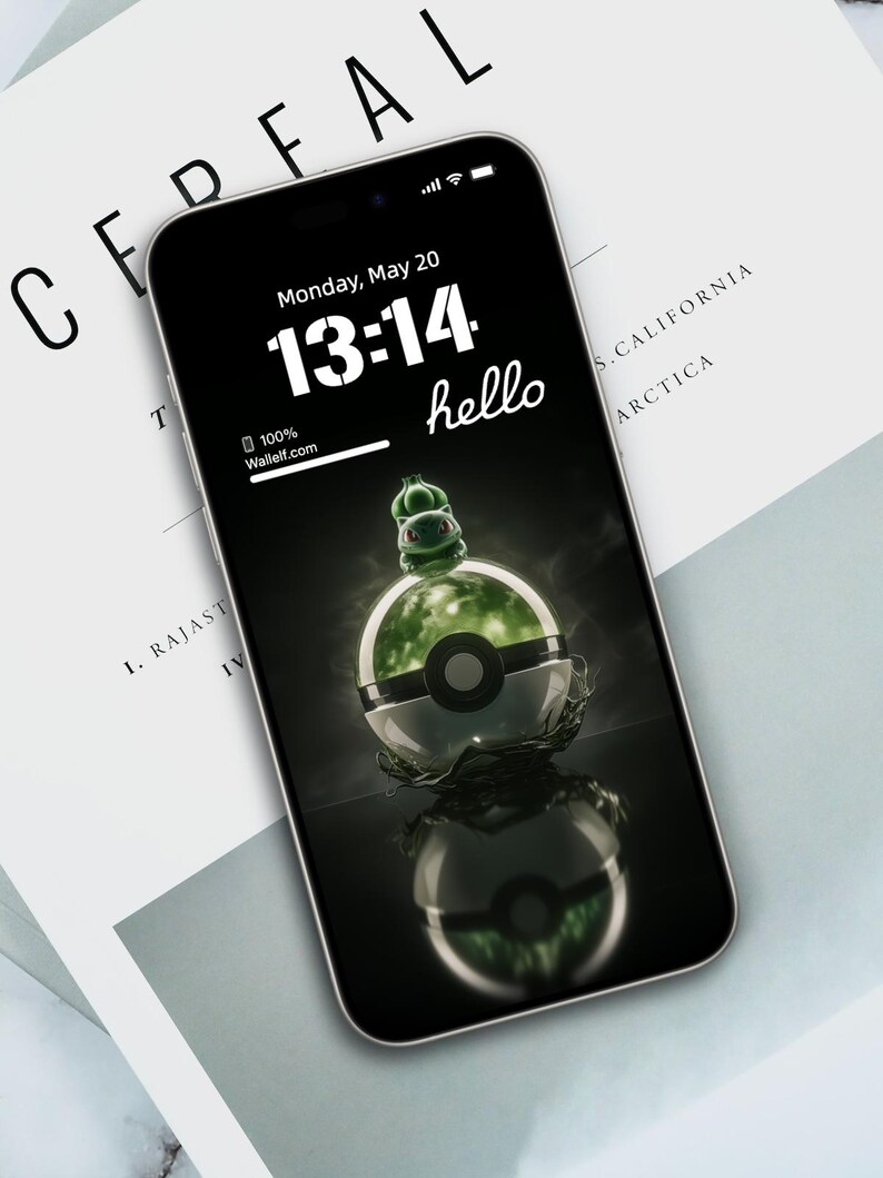 Bulbasaur Pokball Naturethemed 4K Phone Wallpaper for iPhone Android