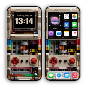 Sfondo per iPhone con console di gioco retrò / Tema di gioco classico / Schermata di blocco e schermata iniziale di iOS / Sfondo digitale per telefono / Download immediato/594