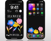 Flower Power Aesthetic Wallpaper for iPhone  Android  Bold Floral 4K Lock  Home Screen  Vibrant Design
