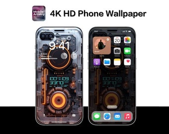 Cyberpunk Tech Phone Wallpaper | Futuristic iOS Android Art (Digital Download)