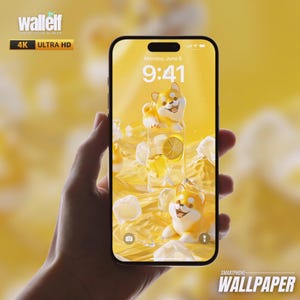 Shiba Lemonade Bliss 4K Ultra HD Wallpaper | Cute & Refreshing Yellow Shiba Inu Design for iPhone  Android