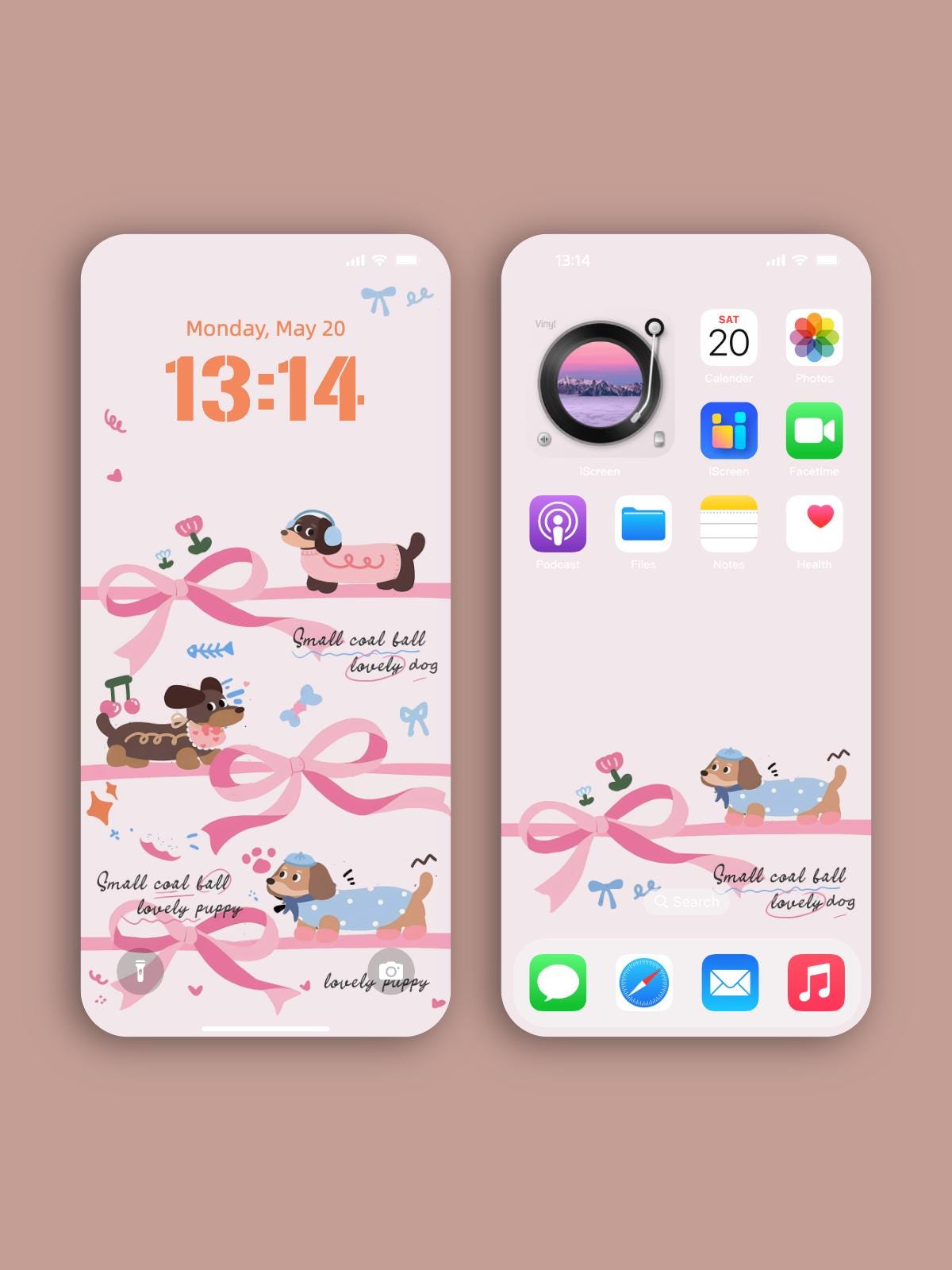 Pink Ribbon Dogs Small Coat Ball Puppy 4K Wallpaper | Cute Pink Ribbon Dog Design for ...