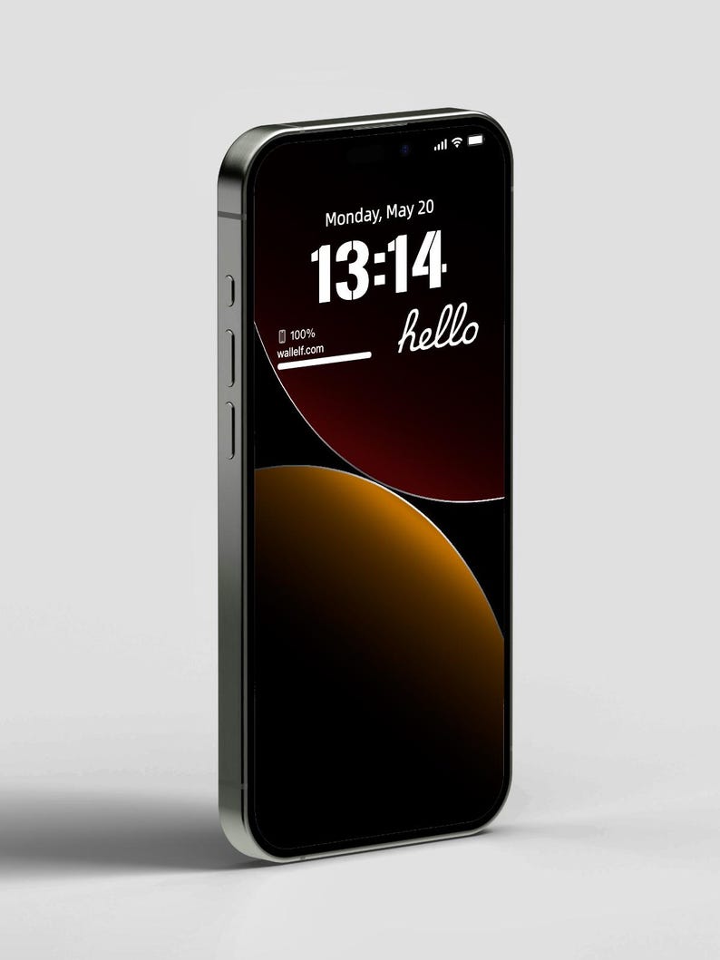 a cell phone with a clock displayed on the screen