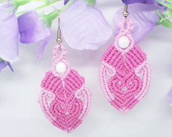 Intricate hand knotted macrame earrings