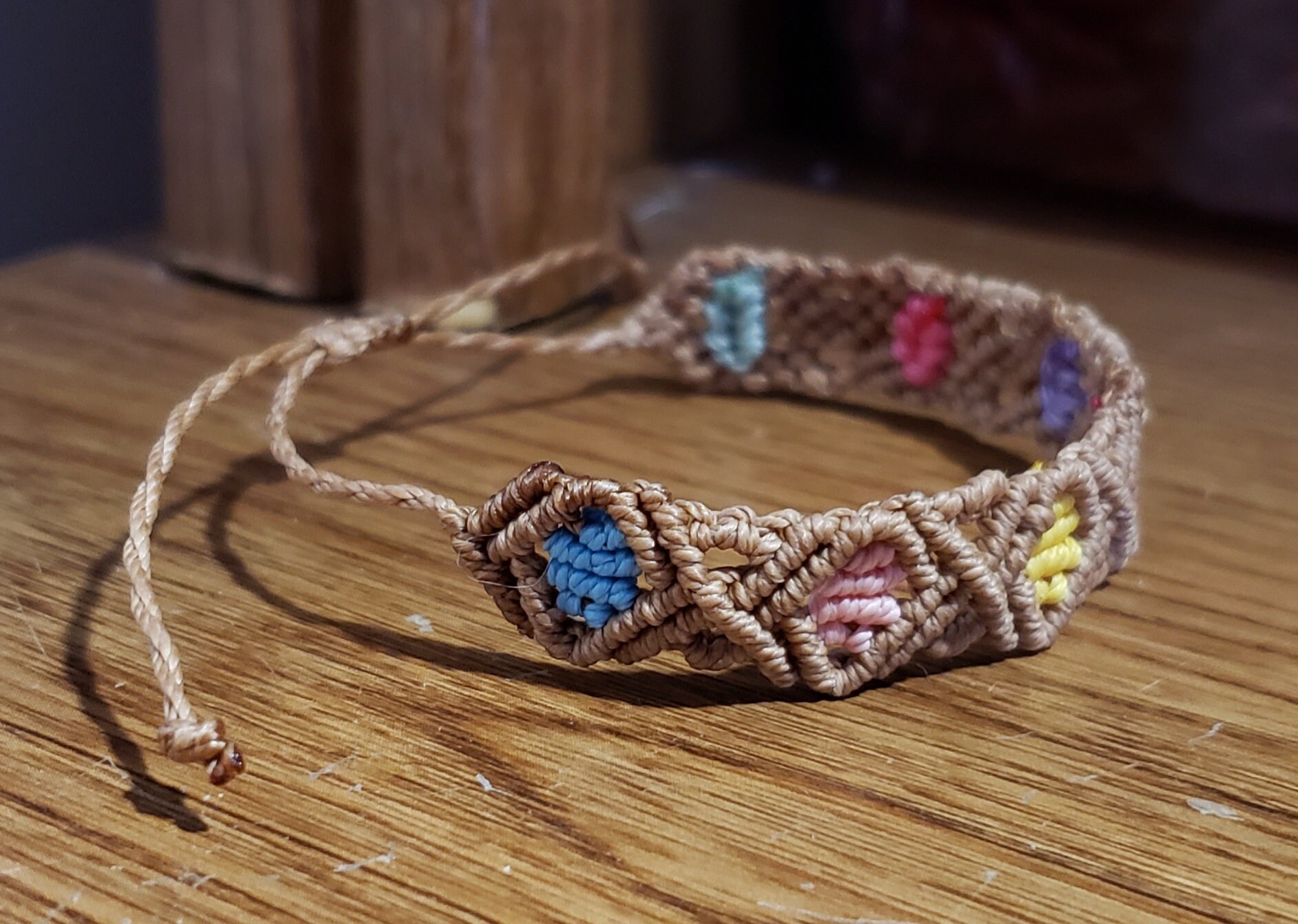 Diamond pattern colorful macrame bracelet Etsy