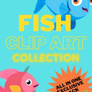 4 Fish Clip Art Images PRINTABLE
