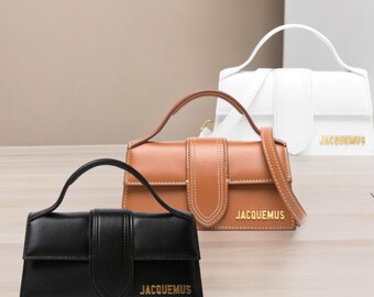 Bolso JACQUEMUS Le Grande Bambino, bolso de mano, cremalleras de bolso, bolso de cuero italiano, bolso de diseñador, cuero genuino, bolso de mango superior