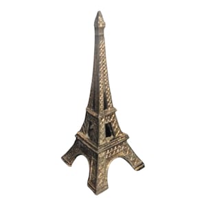 Cast Metal Eiffel Tower Vintage Souvenir Figurine – Paris Collectible, 10.5 cm Miniature Landmark Statue, French Travel Memorabilia