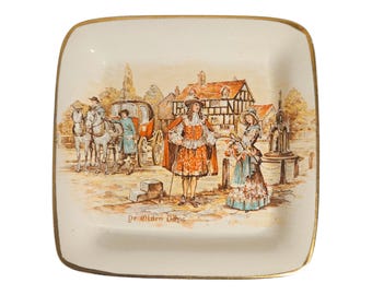 Sandland Ware Staffordshire “Ye Olden Days” Vintage Ceramic Dish – Lancaster & Sandland England 10.5cm