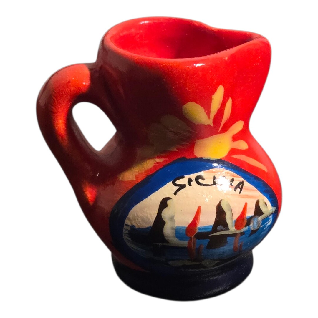 Miniature Sicilia Jug Hand Painted Ceramic Pitcher | Italian Coastal ...