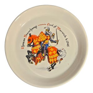 Thomas Beauchamp Earl of Warwick Vintage Plate – R.W.L. London Historical Series, Medieval Knight Design 11.5cm