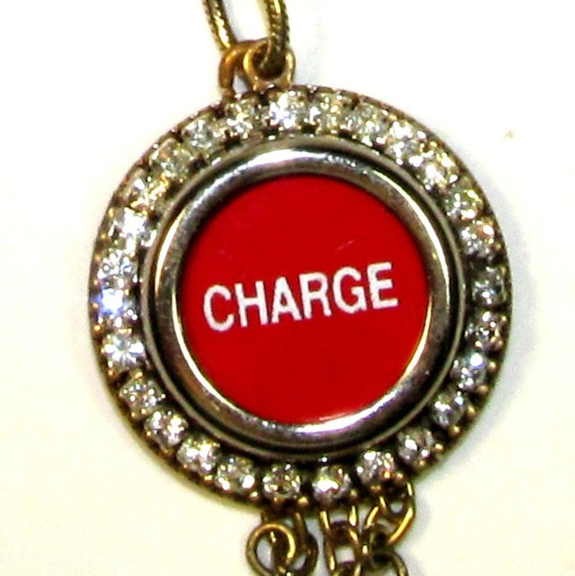 Cash Register Key Necklace Red Charge It Etsy