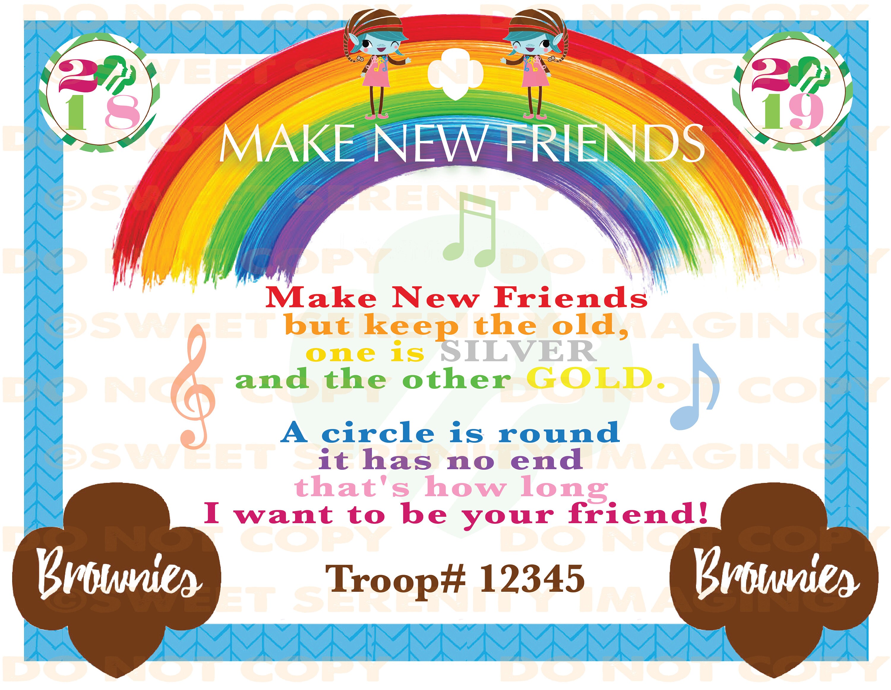 EDITABLE Girl Scout Make New Friends Brownies Song Etsy