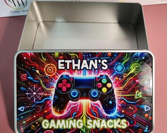 Personalised Gaming Snacks Box - Custom Gamer gift - Gaming treats tin