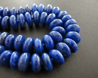 Lapis Rondelle Candy Necklace, Genuine Navy Blue Gemstone