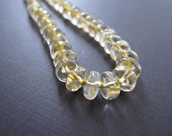 Long Citrine Candy Necklace, 14k Gold Filled Chain, Gift For Her