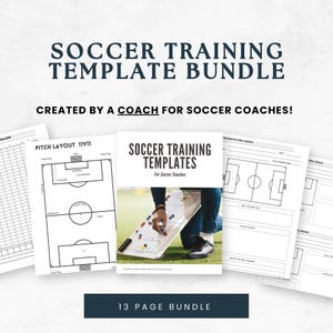 Soccer training template bundle, coaching session planner, PDF printable instant digital download, football training planner for coaches