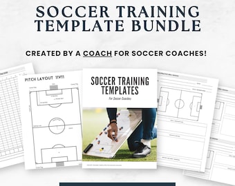 Soccer training template bundle, coaching session planner, PDF printable instant digital download, football training planner for coaches