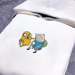 Adventure Time Embroidered Hoodie Cartoon inspired Hoodie Y2K Finn Jake Seat Personalized Tee Pop Culture Toon Aesthetic Shirt Etsy