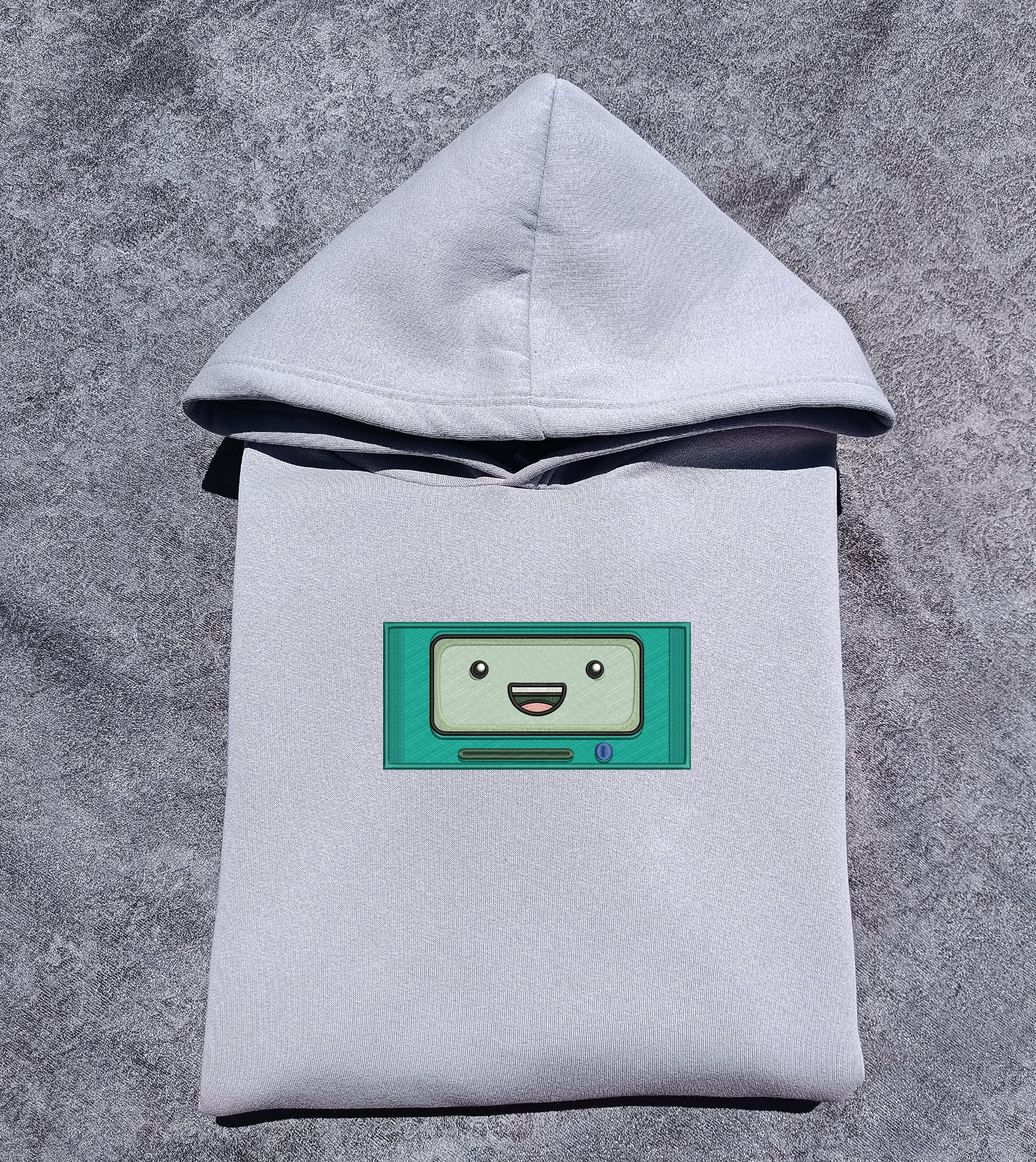 BMO Rectangle Embroidered Hoodie Adventure Time Embroidered Sweatshirt Personal Cartoon Gift Hoodie Y2K Adventure Time Tee BMO Hoodie Etsy Ireland
