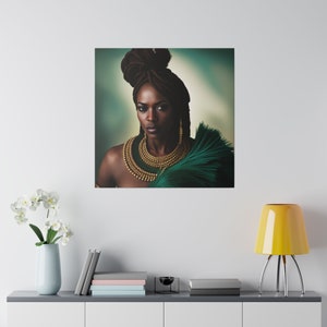 Radiant Resilience: Empowering Portrait of an African Warrior Princess Matte Canvas, Stretched, 0.75"