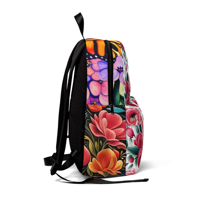 Blooming Elegance: Rose & Violet Floral Backpack for Timeless Style ...