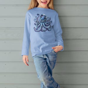 Camiseta de astronauta pulpo: ¡para cuando quieras lucir como si fueras de otro mundo y con una apariencia tentadora! Camiseta unisex de manga larga de algodón ultrafino