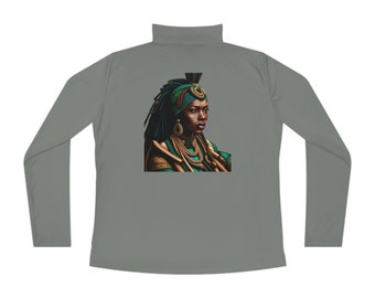 Majestic Grace Power and Beauty Series 4: African Lioness & Warrior Princess Quarter-Zip Pullover Ladies Quarter-Zip Pullover
