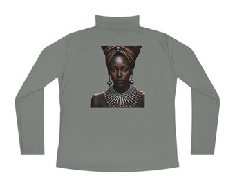 Majestätische Anmut Kraft und Schönheit Serie 6: Afrikanische Löwin & Kriegerprinzessin Quarter-Zip Pullover Damen Quarter-Zip Pullover