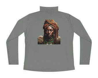 Majestätische Anmut Kraft und Schönheit Serie 5: Afrikanische Löwin & Kriegerprinzessin Quarter-Zip Pullover Damen Quarter-Zip Pullover