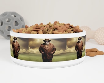 Dapper Dog Business Suit Refined Canine Charm Pet Bowl