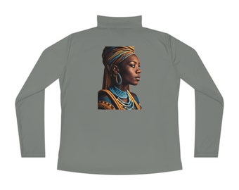 Majestätische Anmut Kraft und Schönheit Serie 1: Afrikanische Löwin & Kriegerprinzessin Quarter-Zip Pullover Damen Quarter-Zip Pullover