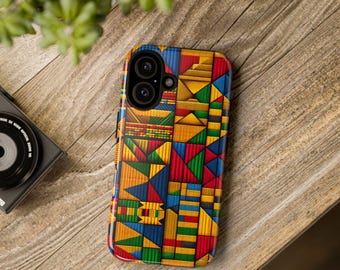 Vibrant African Kente Cloth Phone Case - Bold, Colorful & Cultural Protection for Your Phone Tough Cases