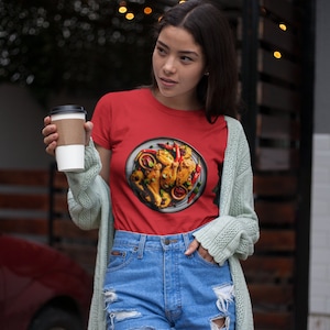 Clucking Hot: Jalapeno Dressed Fried Chicken T-Shirt! Unisex Softstyle T-Shirt