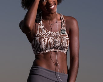 Lioness Pride: African Pattern Inspired Sports Bra (AOP)