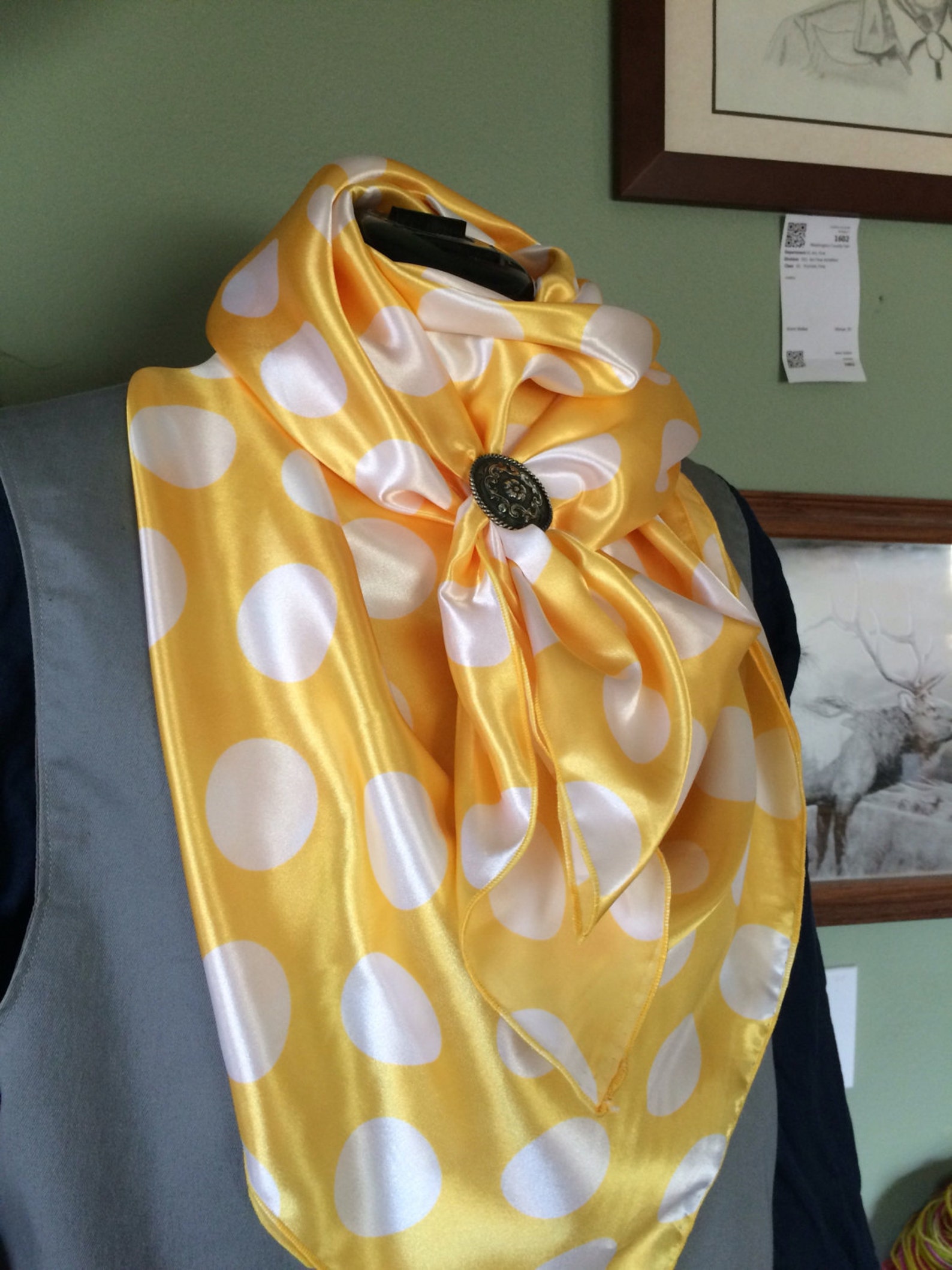 Yellow Polkadot Cowboy Buckaroo Wild Rag by Mann Creek Wild Rags Etsy