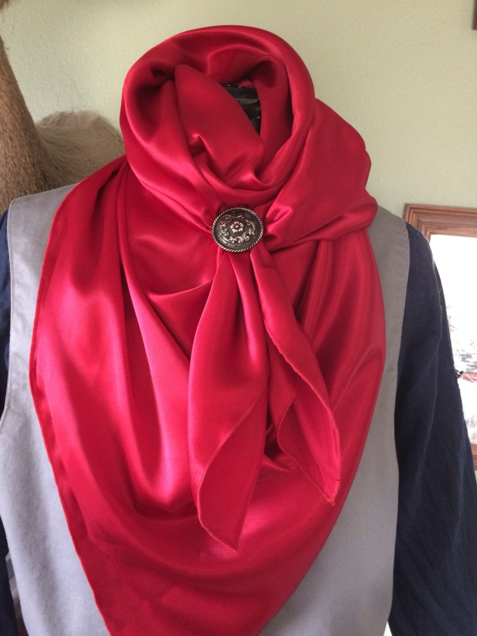 Red Cowboy Buckaroo Wild Rag by Mann Creek Wild Rags Etsy