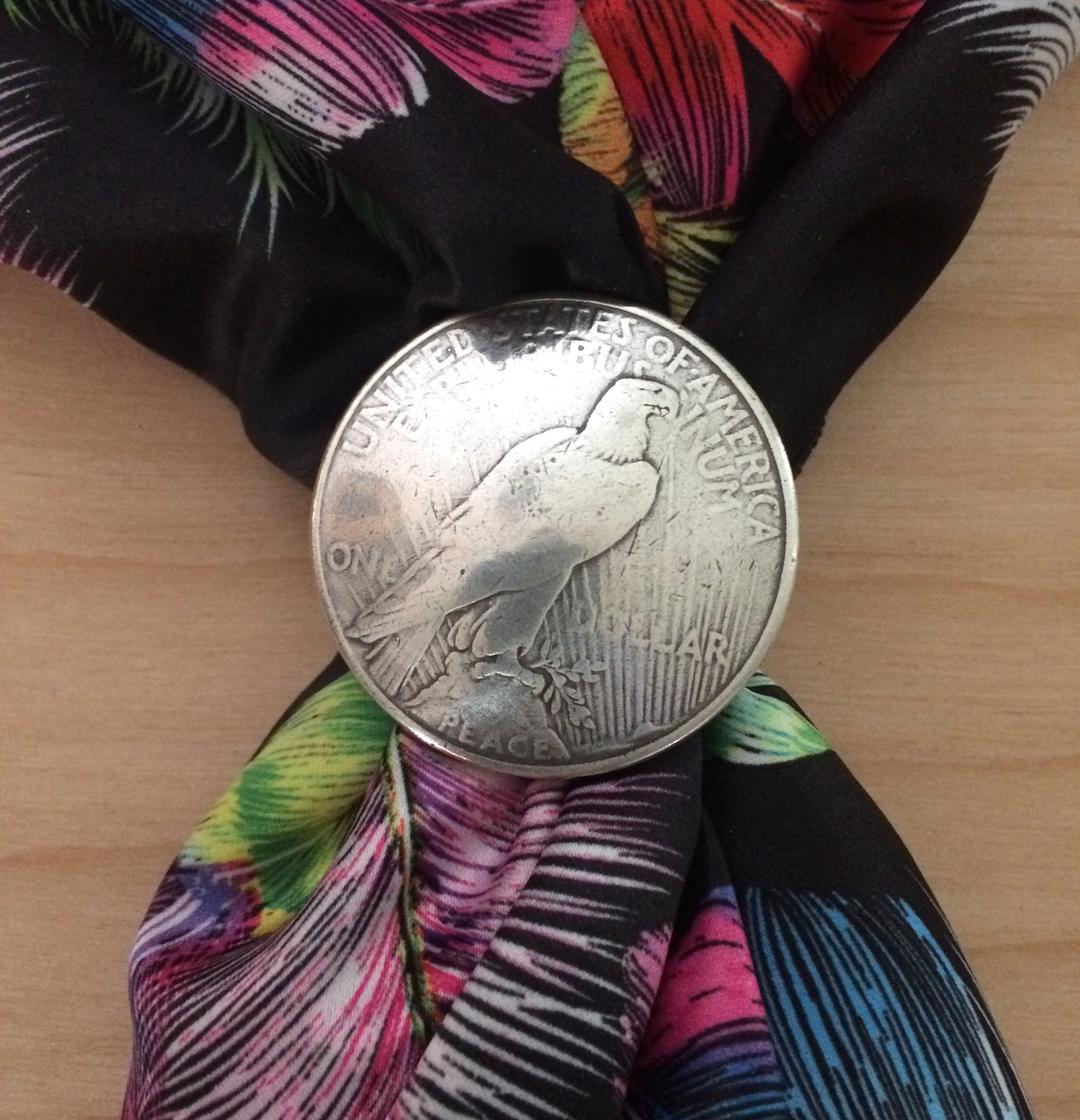 Eagle Peace Dollar Wild Rag Scarf Slide - Etsy