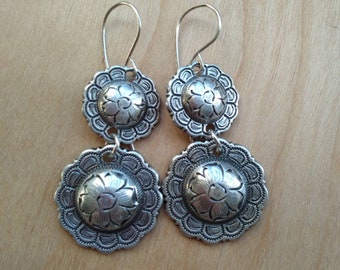 Flower Concho Western Earrings