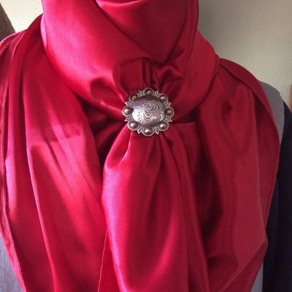 Red Wild Rag Head Scarf Cowboy Buckaroo Boho Girl