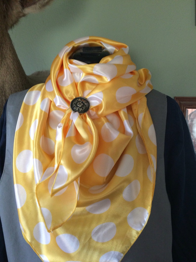 Yellow Polkadot Cowboy Buckaroo Wild Rag by Mann Creek Wild Rags Etsy