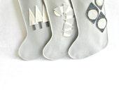 Christmas stocking in eco friendly felt. you choose the style - grey / gray, charcoal and ivory