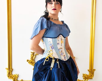 Flutter Sleeve Chemise in Pale Blue Cotton Gauze, Renaissance Shift, Womens Halloween Costume, Steampunk Shirt, Ren Faire Garb, SCA LARP