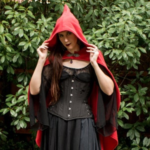 Red Rogue Cape - Halloween Costume - Little Red Riding Hood - Renaissance Cloak - Medieval Clothing - Mens Womens Costume - SCA LARP