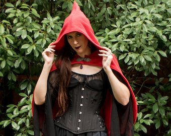 Red Rogue Cape - Halloween Costume - Little Red Riding Hood - Renaissance Cloak - Medieval Clothing - Mens Womens Costume - SCA LARP