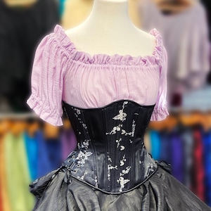 Lavender Purple Gauze Chemise with Short Sleeves, Womens Renaissance Shift, Halloween Costume, Light Purple Peasant Blouse, Ren Faire Garb